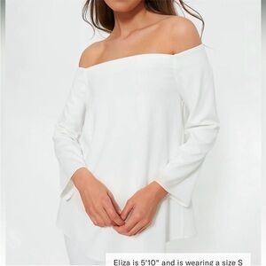 Tuckernuck Off-Shoulder White Blouse